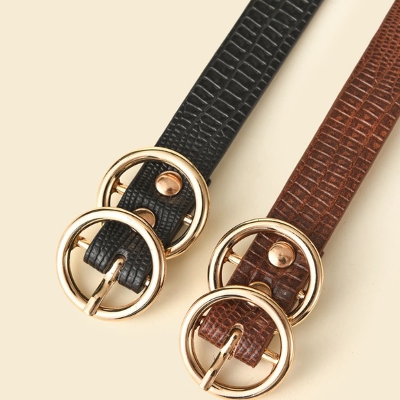 brown black Double circle belt set work - Picture 2 of 6